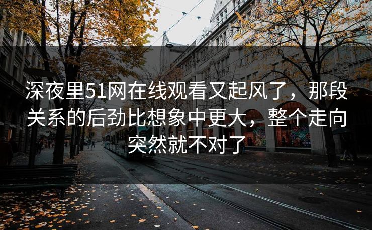 深夜里51网在线观看又起风了，那段关系的后劲比想象中更大，整个走向突然就不对了